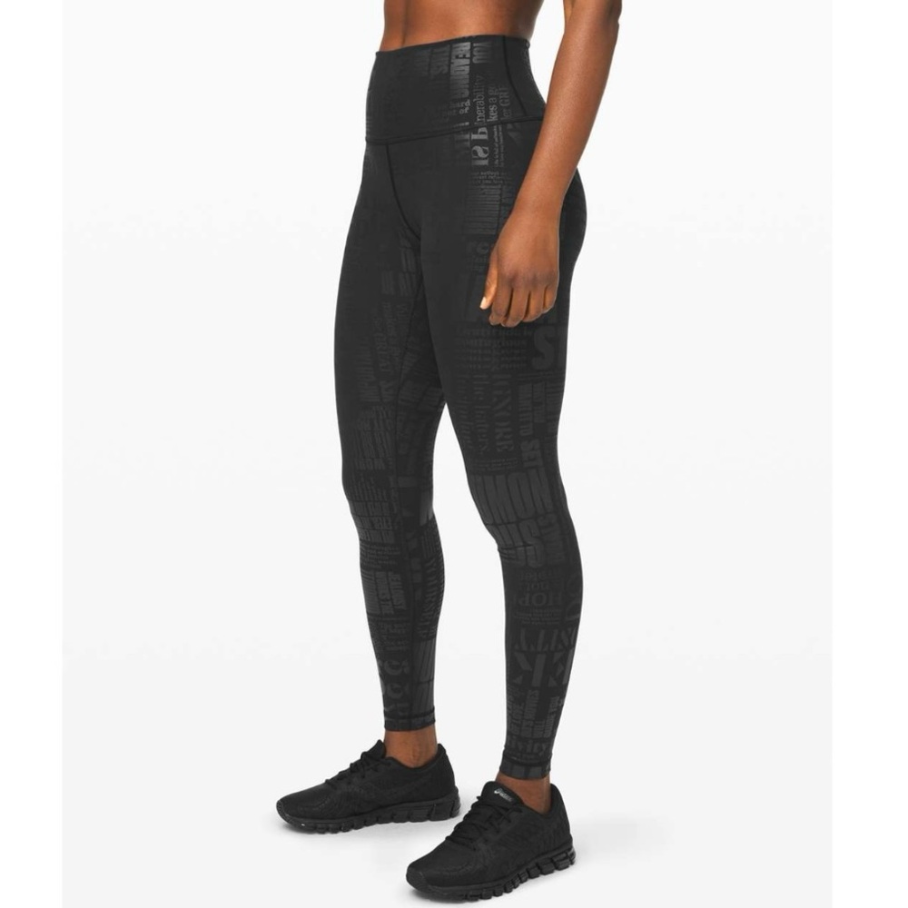 Lululemon Wunder Under Luxtreme size 4 foil manifesto black high rise $28